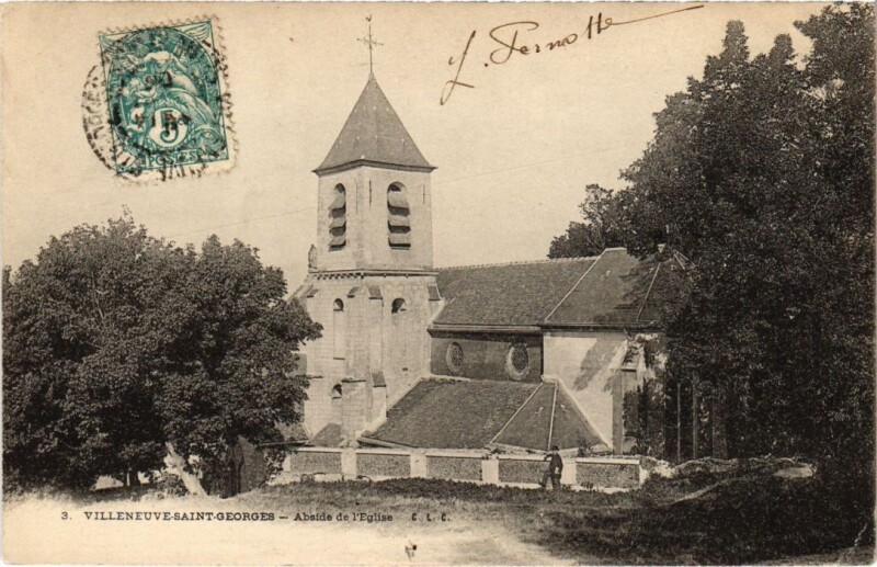 Carte postale ancienne Villeneuve St.Georges Abside de l'Eglise France