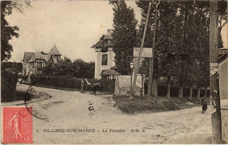 Carte postale ancienne Villiers s Marne La Fourche France