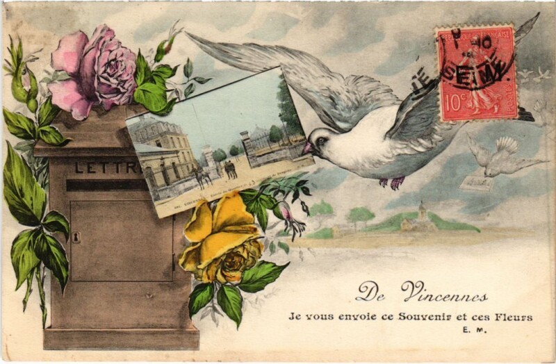 Carte postale ancienne Vincennes Je vous envoie ce Souvenir et ces Fleurs France à Vincennes