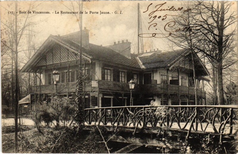 Carte postale ancienne Vincennes Le Restaurant de la Porte-Jaune France à Vincennes