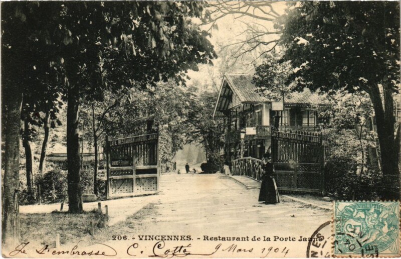 Carte postale ancienne Vincennes Restaurant de la Porte Jaune France à Vincennes