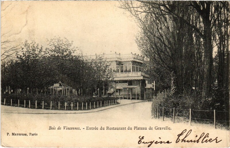 Carte postale ancienne Bois de Vincennes - Restaurant du Plateau de Gravelle à Paris 12e