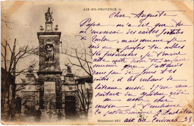Carte postale ancienne Aix-en-Provence Monument Sec à Aix-en-Provence