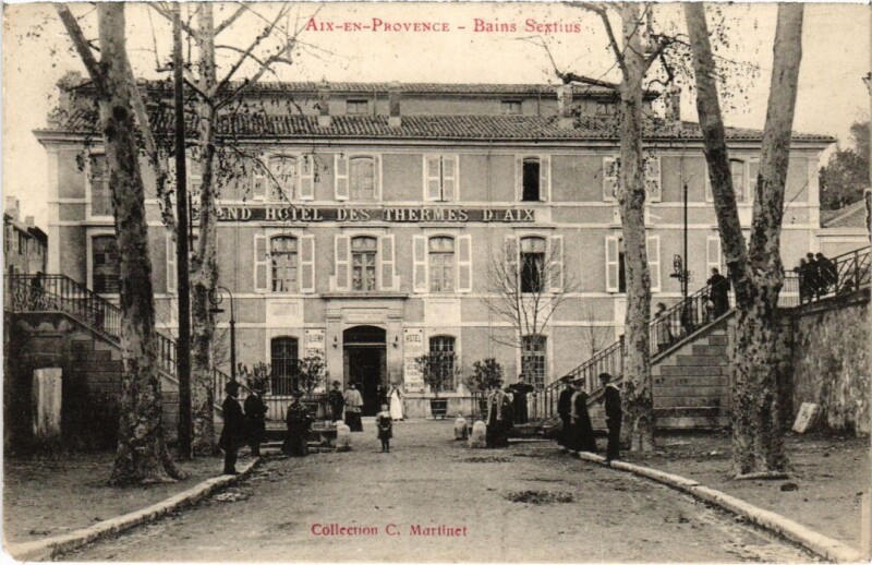 Carte postale ancienne Aix-en-Provence Bains Sextius à Aix-en-Provence
