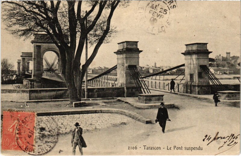 Carte postale ancienne Tarascon Le Pont Suspendu à Tarascon