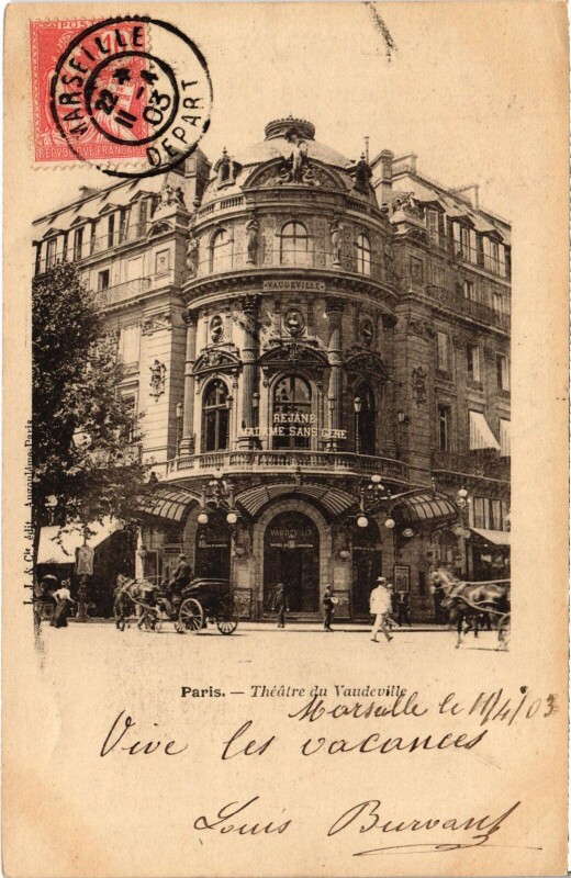 Carte postale ancienne Paris Theatre du Vaudeville