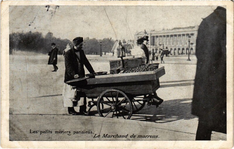 Carte postale ancienne Paris Petits Metiers Le Marchand de marrons