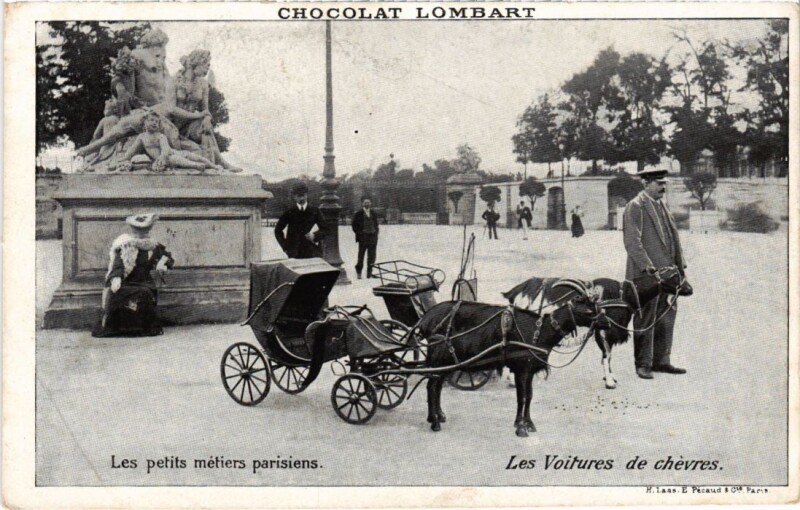 Carte postale ancienne Paris Petits Metiers Les voitures de chevres