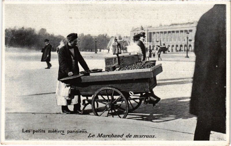 Carte postale ancienne Paris Petits Metiers Le Marchand de marrons