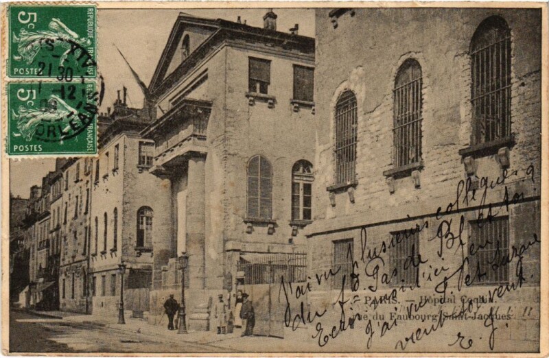 Carte postale ancienne Hôpital Cochin - Rue du Faubourg Saint-Jacques à Paris 14e