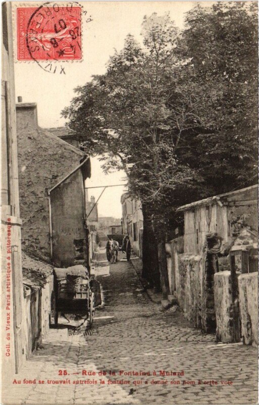 Carte postale ancienne Paris 13e Rue de la fontaine a Mulard à Paris 13e
