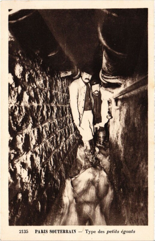 Carte postale ancienne Paris Souterrain Type des petits egouts