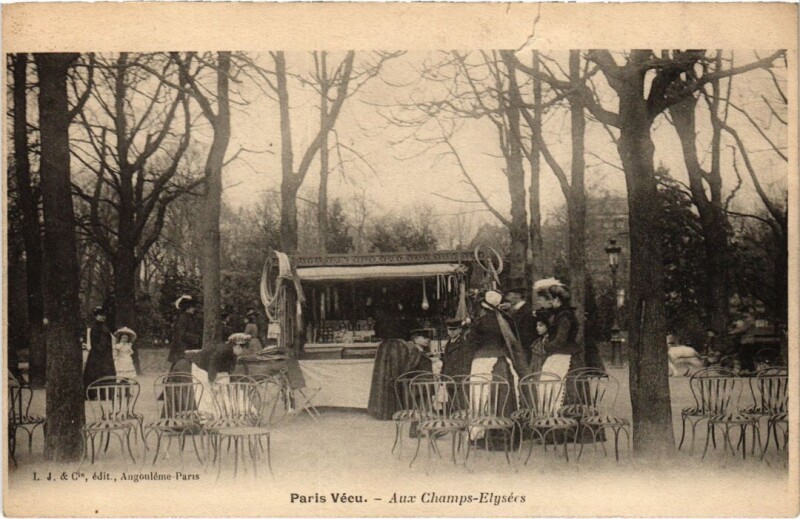 Carte postale ancienne Paris Vecu. Aux Champs Elysees