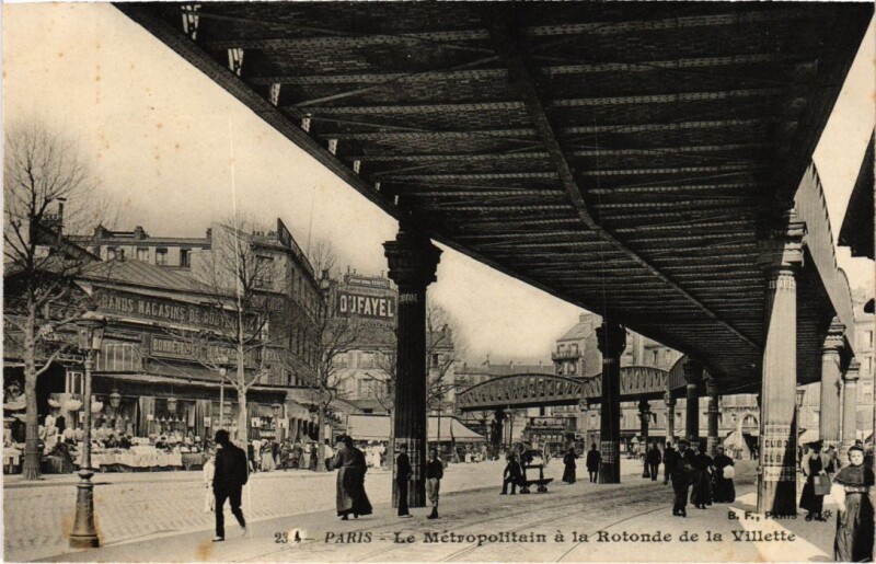 Carte postale ancienne Le Métropolitain à la Rotonde de la Villette à Paris 10e