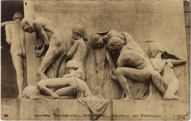 Carte postale ancienne Cimetière Père-Lachaise - Bartholomé - Monument aux Morts à Paris 20e