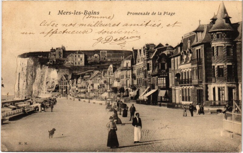 Carte postale ancienne Mers-les-Bains Promenade de la Plage à Mers-les-Bains