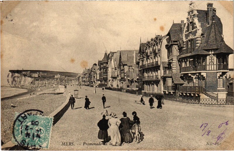 Carte postale ancienne Mers-les-Bains Promenade de la Plage à Mers-les-Bains