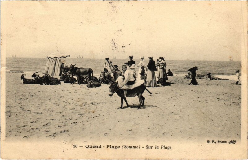 Carte postale ancienne Quend Plage - Sur la Plage à Quend