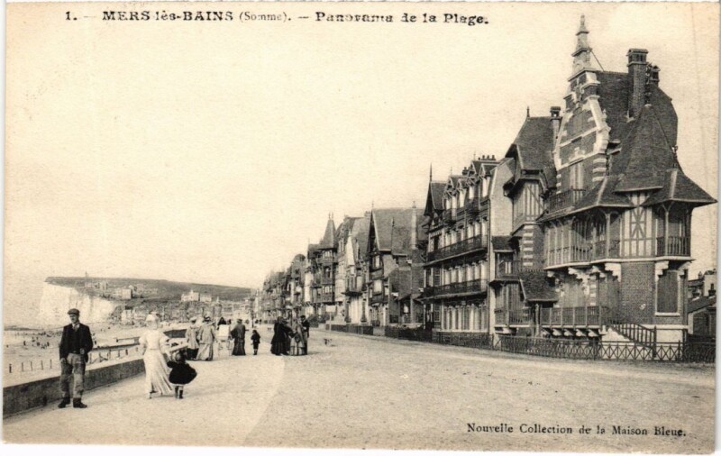 Carte postale ancienne Mers-les-Bains Panorama de la Plage à Mers-les-Bains