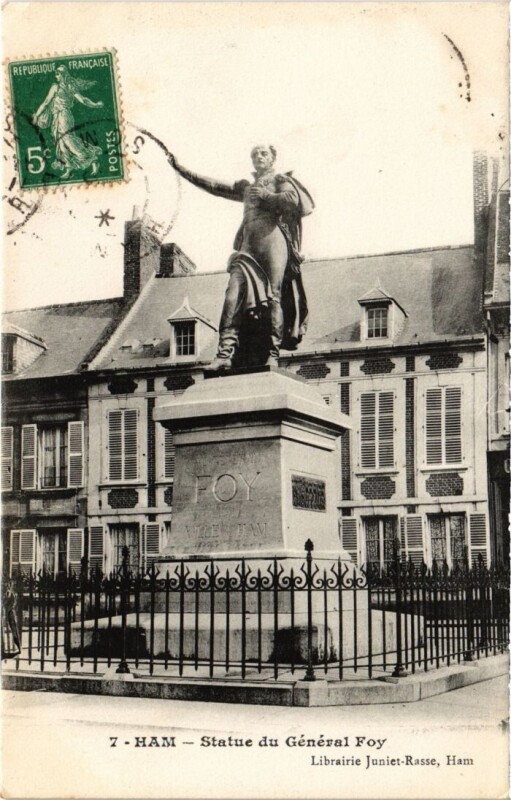 Carte postale ancienne Ham Statue du General Foy