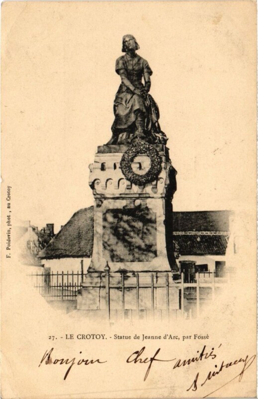 Carte postale ancienne Le Crotoy Statue de Jeanne d'Arc au Crotoy