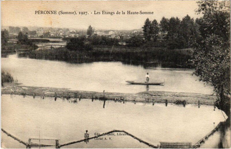Carte postale ancienne Peronne Les Etangs de la Haute-Somme