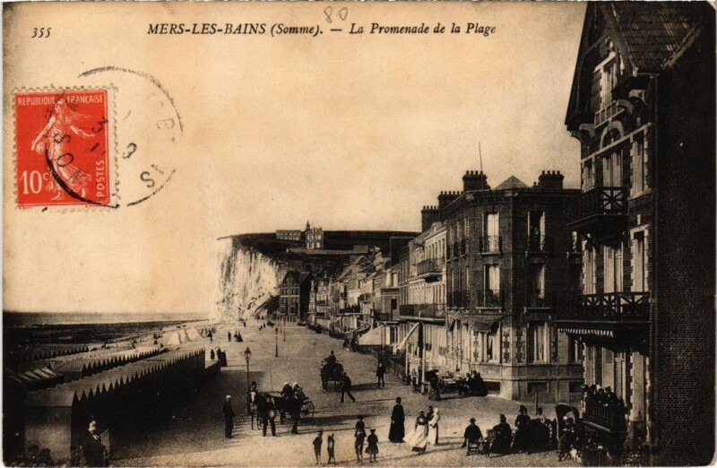 Carte postale ancienne Mers-les-Bains La Promenade de la Plage à Mers-les-Bains