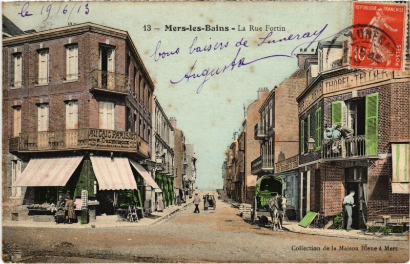 Carte postale ancienne Mers-les-Bains La Rue Fortin à Mers-les-Bains