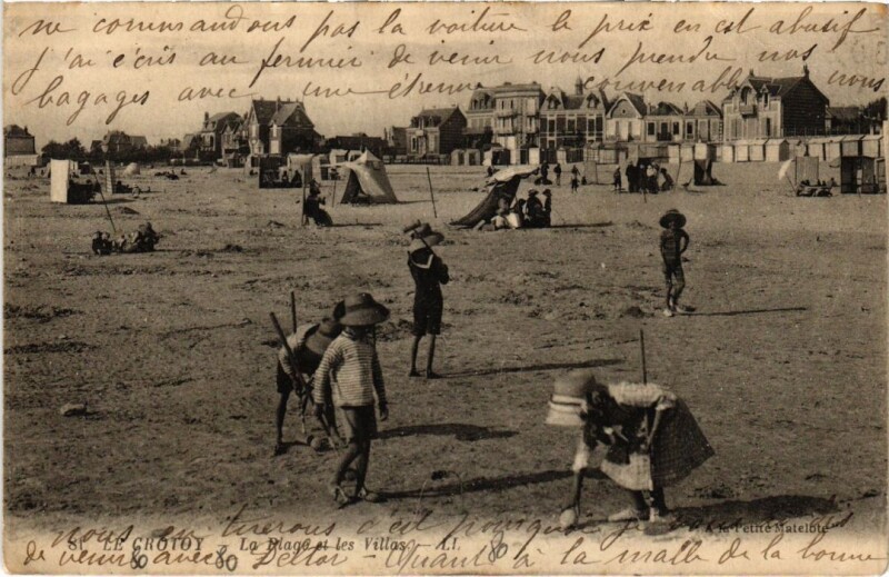 Carte postale ancienne Mers-les-Bains La Plage et les Villas à Mers-les-Bains