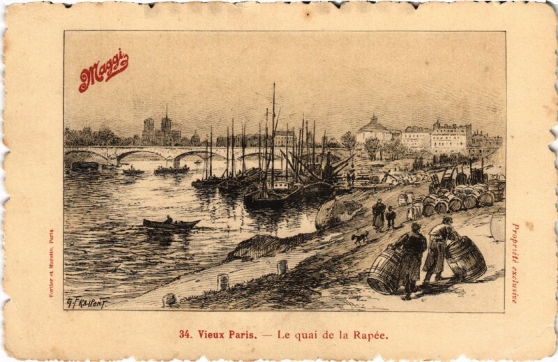 Carte postale ancienne Vieux Paris Quai de la Rapee à Paris 12e