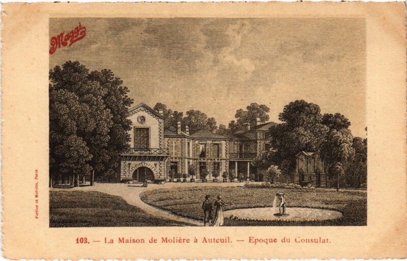 Carte postale ancienne Vieux Paris Maison de Moliere a Auteuil