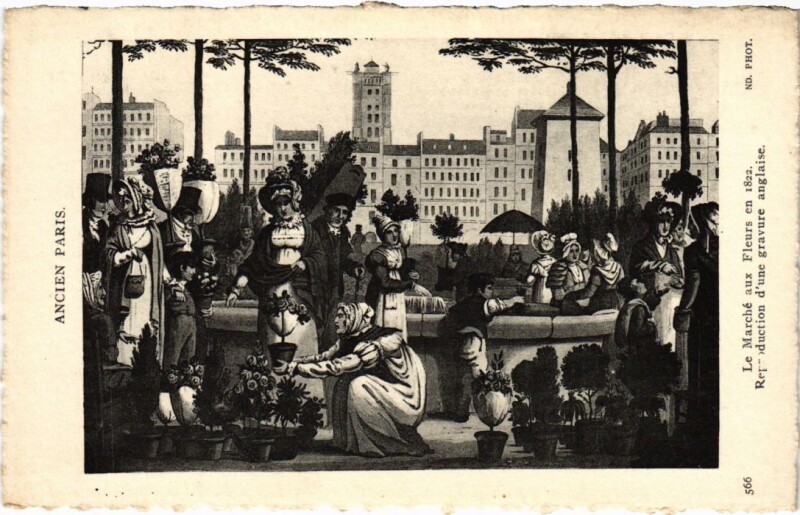 Carte postale ancienne Ancien Paris Marche aux Fleurs