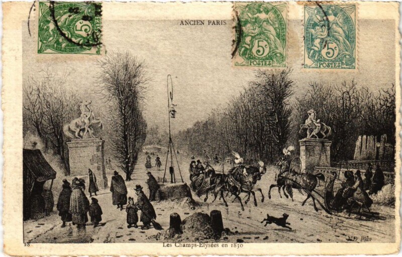 Carte postale ancienne Ancien Paris Les Champs-Elysees