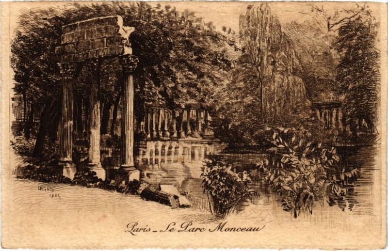 Carte postale ancienne Ancien Paris Parc Monceau