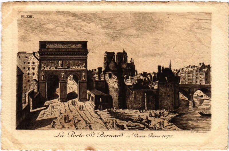 Carte postale ancienne Vieux Paris Porte Saint-Bernard à Paris 5e