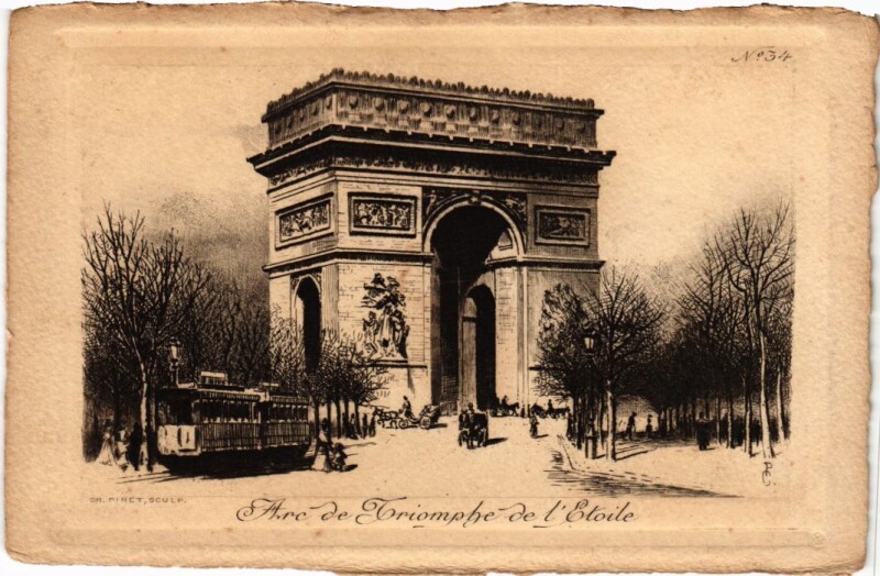 Carte postale ancienne Ancien Paris l'Arc de Triomphe de l'Etoile