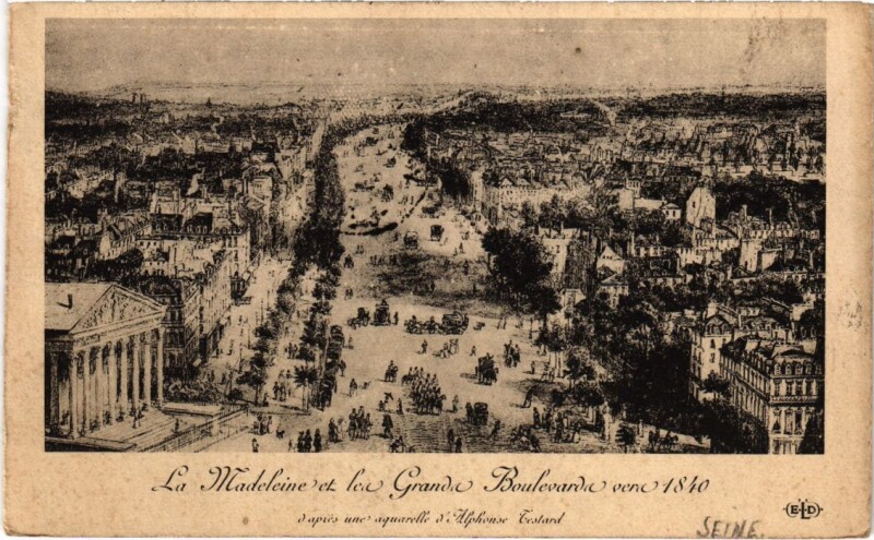 Carte postale ancienne Ancien Paris La madeleine Grands Boulevards