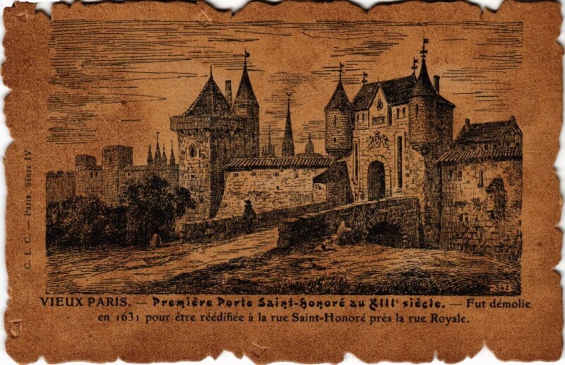Carte postale ancienne Vieux Paris Porte Saint-Honore