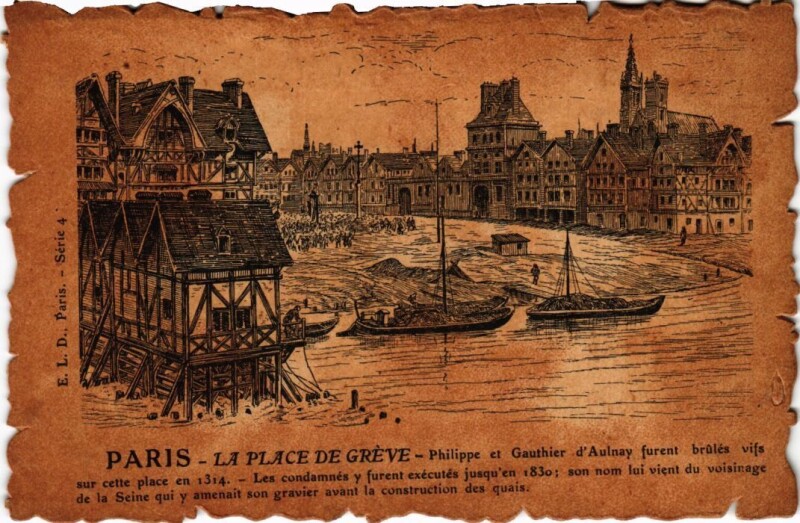 Carte postale ancienne Vieux Paris Place de Greve