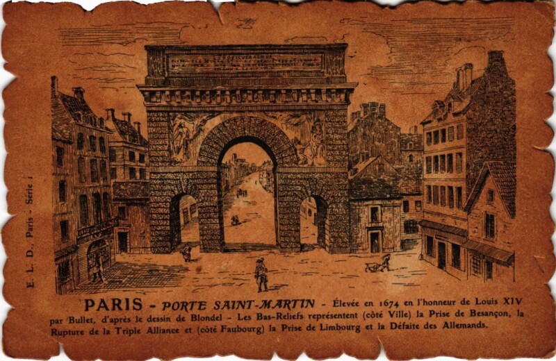 Carte postale ancienne Vieux Paris Porte Saint-Martin