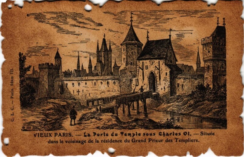 Carte postale ancienne Vieux Paris Porte du Temple