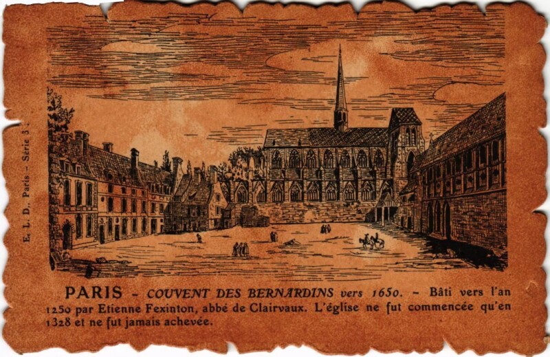 Carte postale ancienne Vieux Paris Couvent des Bernardins
