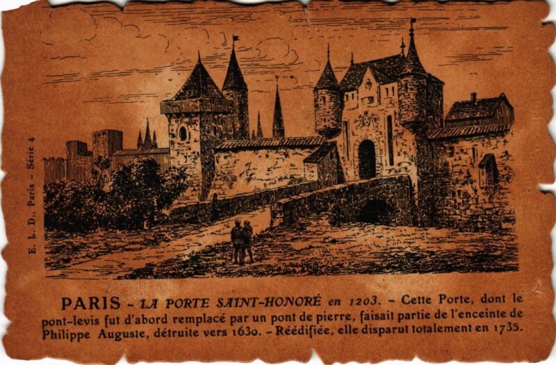 Carte postale ancienne Vieux Paris Porte Saint-Honore
