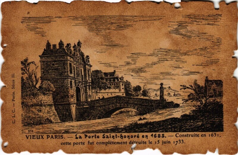 Carte postale ancienne Vieux Paris Porte Saint-Honore