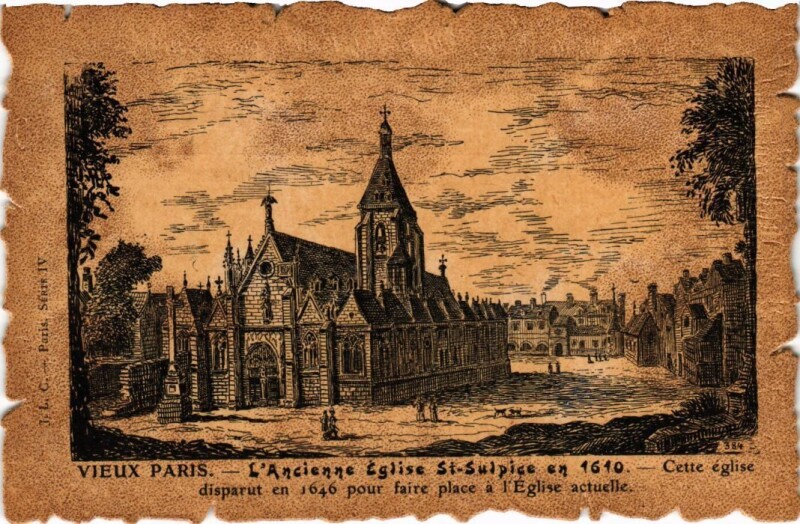 Carte postale ancienne Vieux Paris Ancienne Eglise Saint-Sulpice
