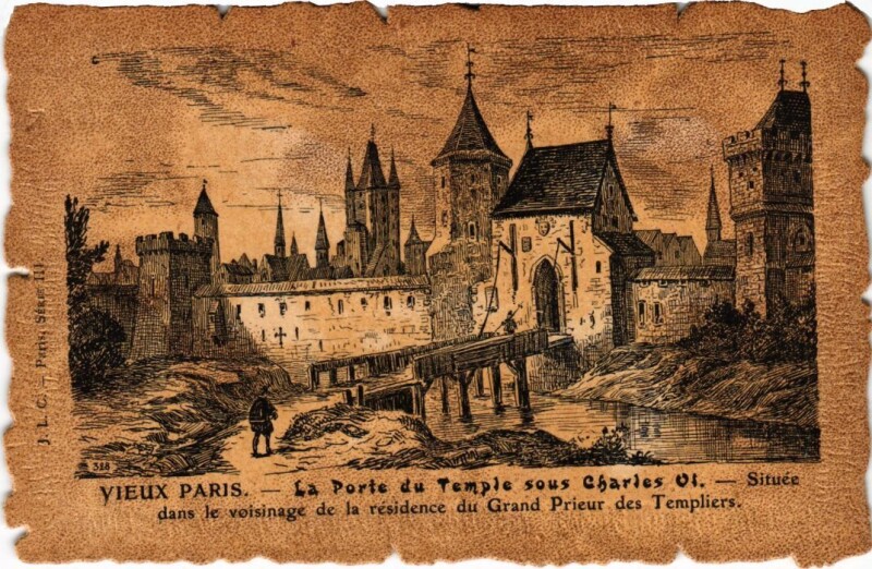 Carte postale ancienne Vieux Paris Porte du Temple