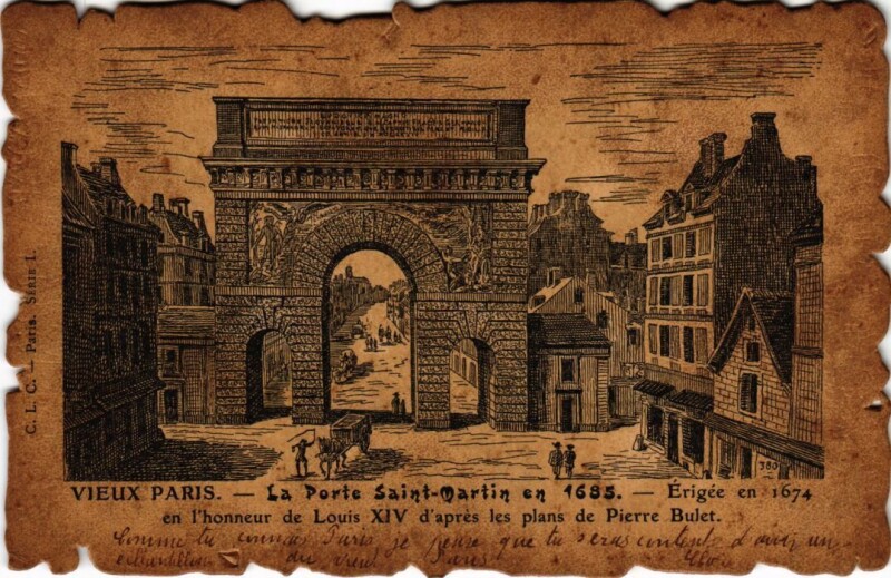 Carte postale ancienne Vieux Paris Porte Saint-Martin