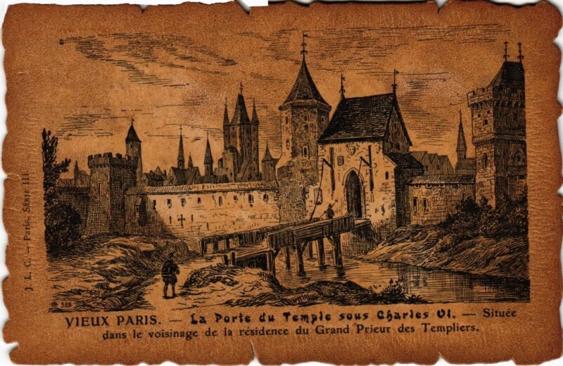 Carte postale ancienne Vieux Paris Porte du Temple