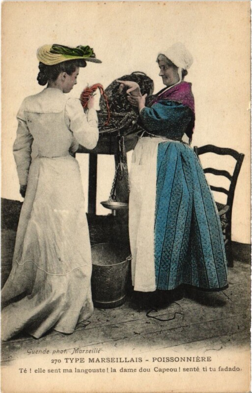 Carte postale ancienne Marseille Type Marseillais - Poissonniere à Marseille