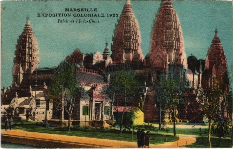 Carte postale ancienne Marseille Exposition Coloniale - Palais de l'Indo-Chine à Marseille
